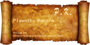 Plavsitz Karola névjegykártya